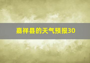 嘉祥县的天气预报30