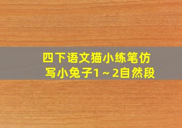 四下语文猫小练笔仿写小兔子1～2自然段