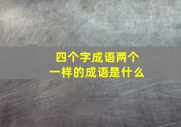 四个字成语两个一样的成语是什么