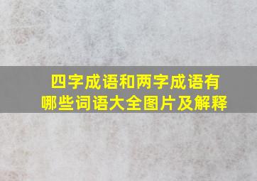 四字成语和两字成语有哪些词语大全图片及解释