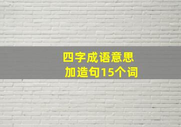 四字成语意思加造句15个词