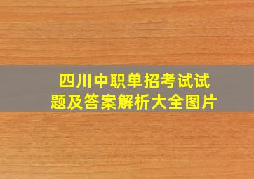 四川中职单招考试试题及答案解析大全图片