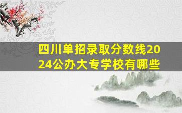 四川单招录取分数线2024公办大专学校有哪些