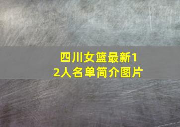 四川女篮最新12人名单简介图片