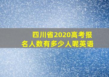 四川省2020高考报名人数有多少人呢英语