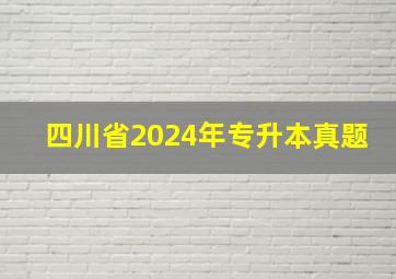 四川省2024年专升本真题