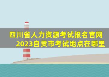 四川省人力资源考试报名官网2023自贡市考试地点在哪里