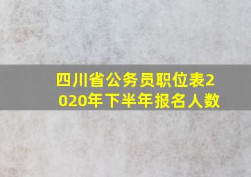 四川省公务员职位表2020年下半年报名人数