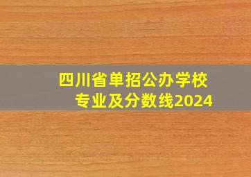 四川省单招公办学校专业及分数线2024