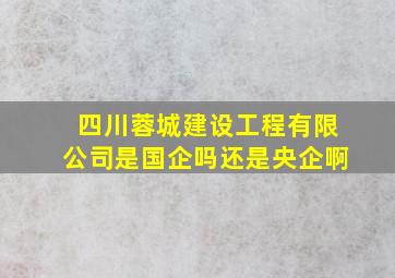 四川蓉城建设工程有限公司是国企吗还是央企啊