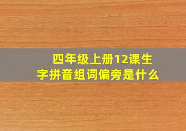 四年级上册12课生字拼音组词偏旁是什么