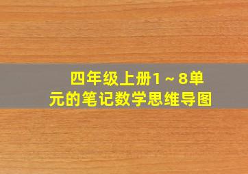 四年级上册1～8单元的笔记数学思维导图