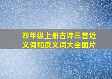 四年级上册古诗三首近义词和反义词大全图片