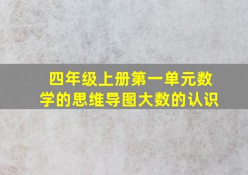 四年级上册第一单元数学的思维导图大数的认识