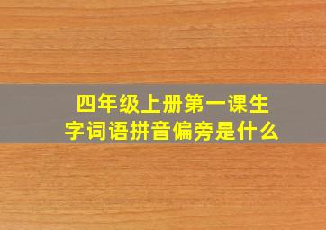 四年级上册第一课生字词语拼音偏旁是什么