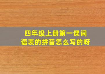 四年级上册第一课词语表的拼音怎么写的呀