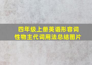 四年级上册英语形容词性物主代词用法总结图片