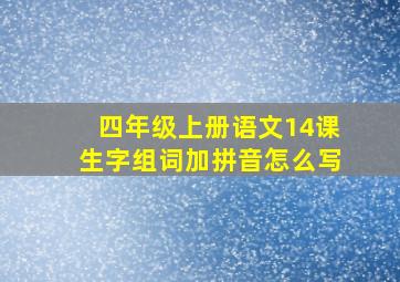 四年级上册语文14课生字组词加拼音怎么写