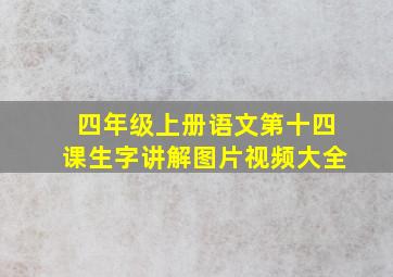 四年级上册语文第十四课生字讲解图片视频大全