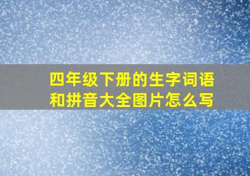 四年级下册的生字词语和拼音大全图片怎么写