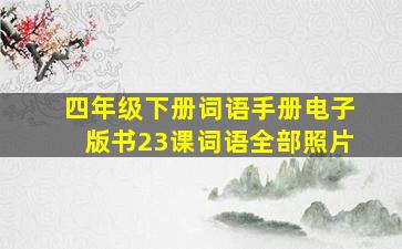 四年级下册词语手册电子版书23课词语全部照片