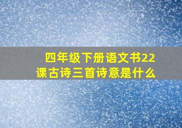 四年级下册语文书22课古诗三首诗意是什么