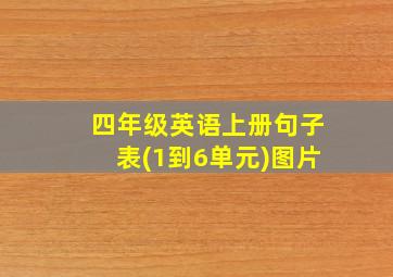 四年级英语上册句子表(1到6单元)图片