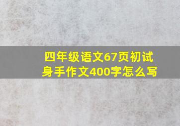 四年级语文67页初试身手作文400字怎么写