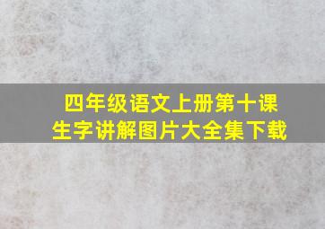 四年级语文上册第十课生字讲解图片大全集下载