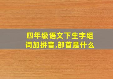 四年级语文下生字组词加拼音,部首是什么