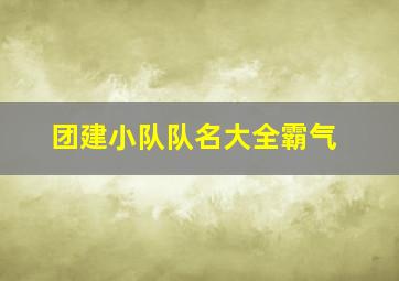 团建小队队名大全霸气