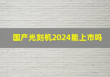 国产光刻机2024能上市吗