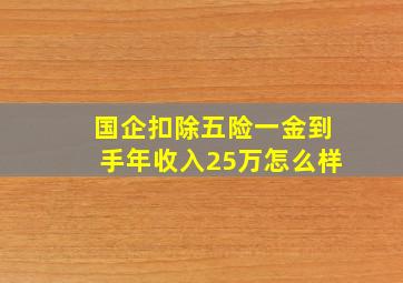 国企扣除五险一金到手年收入25万怎么样