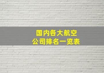 国内各大航空公司排名一览表