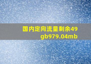 国内定向流量剩余49gb979.04mb