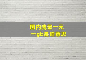 国内流量一元一gb是啥意思