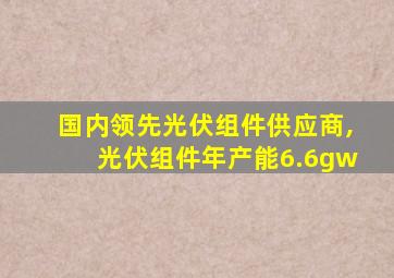 国内领先光伏组件供应商,光伏组件年产能6.6gw