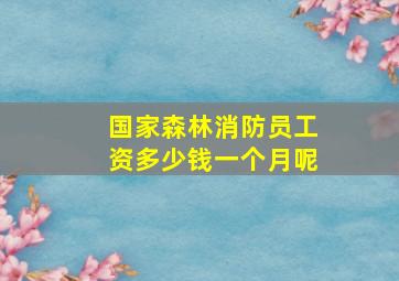 国家森林消防员工资多少钱一个月呢