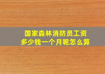 国家森林消防员工资多少钱一个月呢怎么算