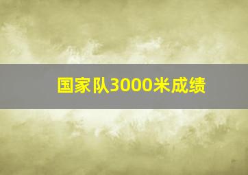 国家队3000米成绩