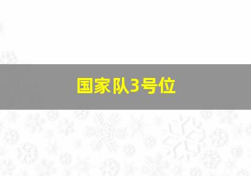 国家队3号位