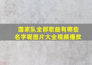 国家队全部歌曲有哪些名字呢图片大全视频播放