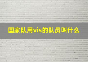 国家队用vis的队员叫什么