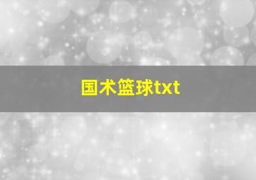 国术篮球txt