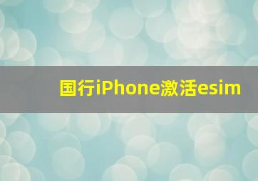 国行iPhone激活esim