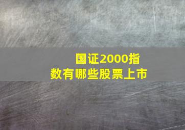 国证2000指数有哪些股票上市