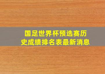 国足世界杯预选赛历史成绩排名表最新消息