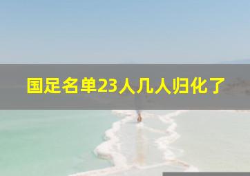 国足名单23人几人归化了