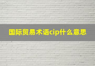 国际贸易术语cip什么意思