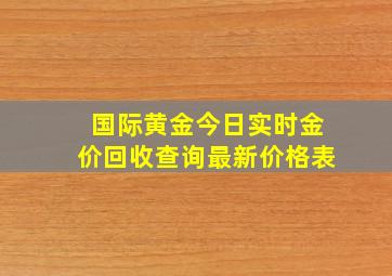 国际黄金今日实时金价回收查询最新价格表